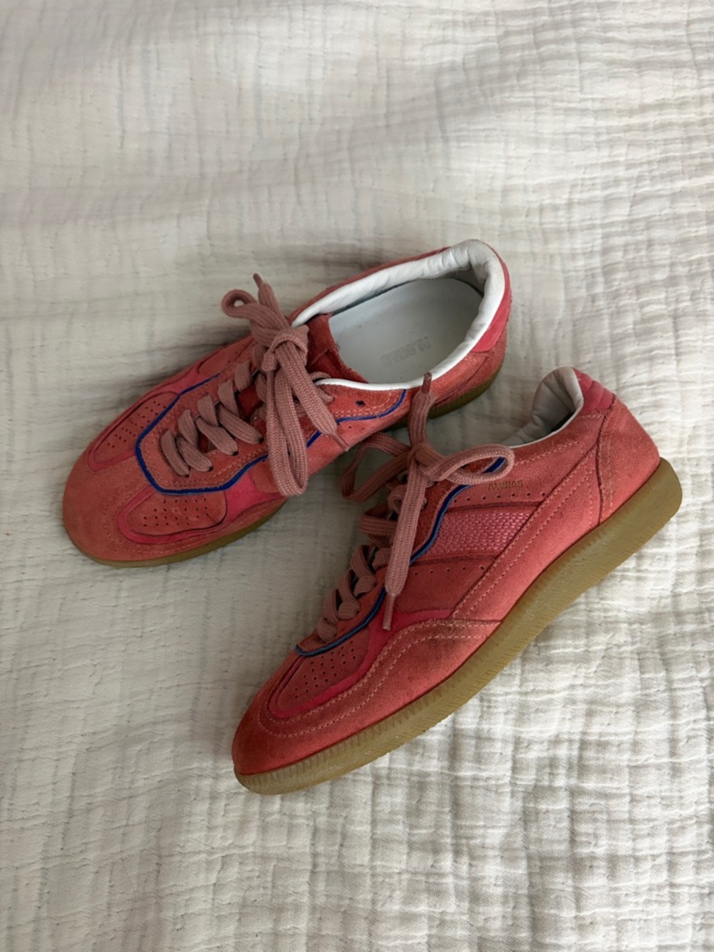 ALOHAS Pink Coral Suede Sneakers